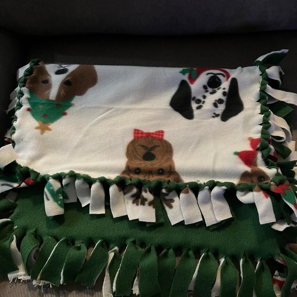 Hand made dog blanket 24x18inches (not including the tassels so slightly larger)